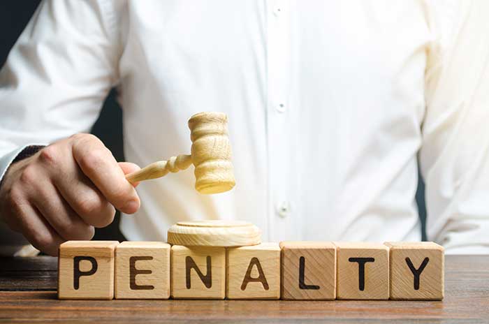 gavel with the word penalty
